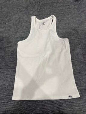 Under Armour White Ribbed Tank Top